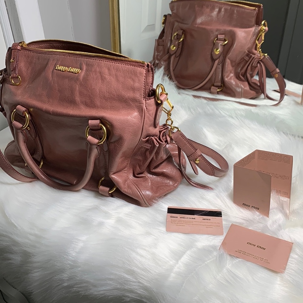 Miu miu vitello shine antico purse